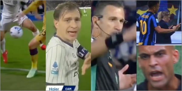 "Stai calmo", gesto e parole chiare: Barella come Lautaro, intimidire l’arbitro prassi Inter