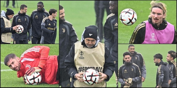 La Juve riparte dall'Europa League, allenamento sotto la pioggia: Spalletti prova... la coppia