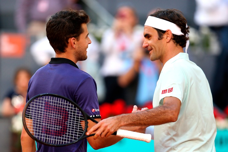 Federer saluta Madrid: semifinale Thiem-Djokovic