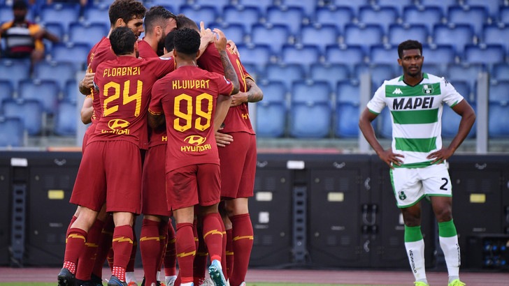 Roma show per un tempo, Sassuolo battuto 4-2