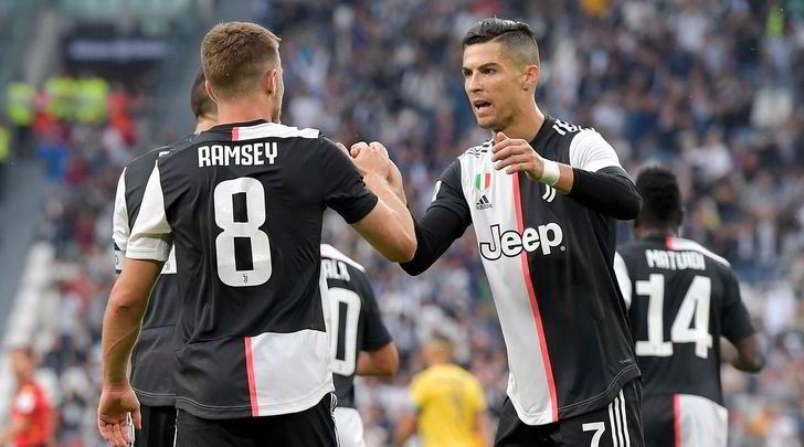 Serie A, Juve-Verona 2-1: Ramsey e Cristiano Ronaldo firmano la rimonta