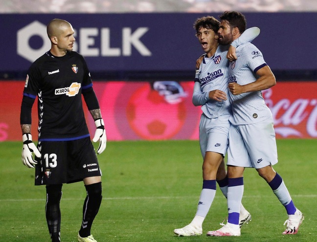 Liga, l'Atletico Madrid batte l'Osasuna e si porta in quarta posizione