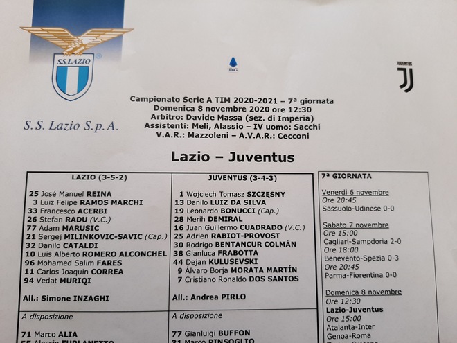 Juventus, la formazione ufficiale: c'è Frabotta a sorpresa