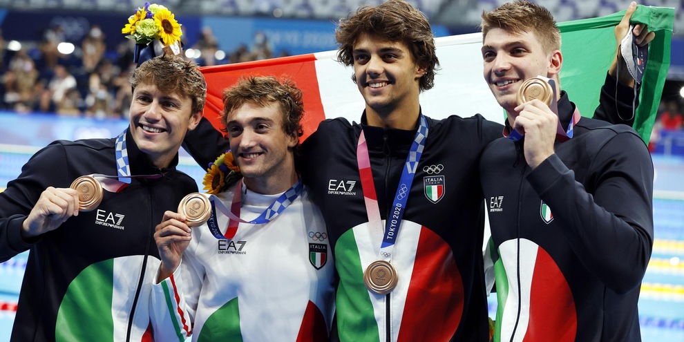 Tokyo 2020, bronzo e record per la 4x100 misti dell'Italia Tokyo 2020, bronzo e record per la 4x100 misti dell'Italia