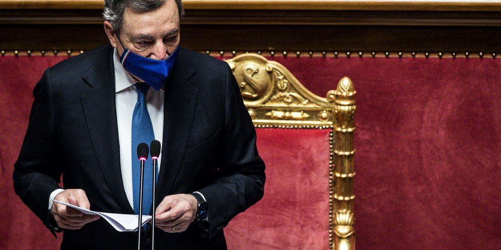 Draghi in Senato: "Covid? Curva epidemiologica sotto controllo"