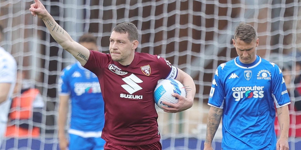 Empoli-Torino 1-3: tripletta di Belotti, Andreazzoli chiude in nove