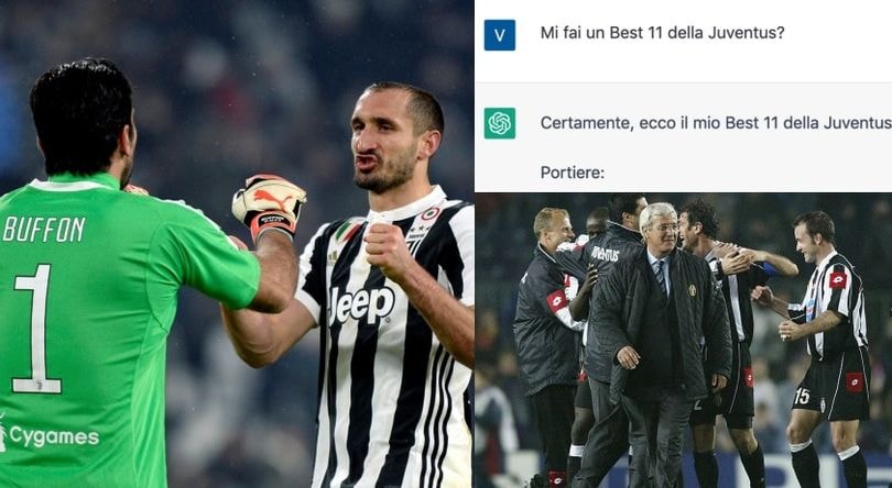 Juventus, la top 11 di sempre secondo ChatGPT