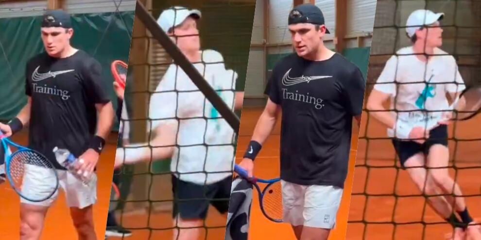 Sinner è tornato in campo: allenamento indoor sulla terra, ecco con chi
