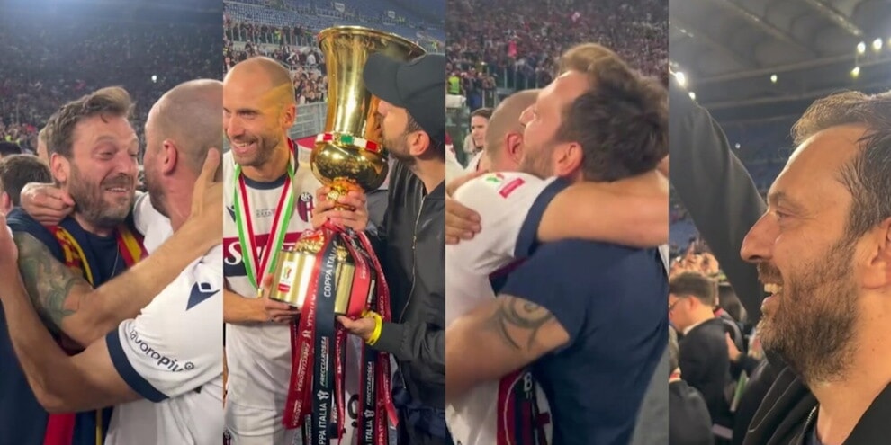 "Questa sera sei...Bologna", Cremonini scatenato per la vittoria della Coppa Italia "Questa sera sei...Bologna", Cremonini scatenato per la vittoria della Coppa Italia