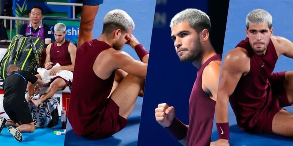 Alcaraz, dalla grande paura per l’infortunio alla vittoria contro Baez: cosa è successo a Tokyo
