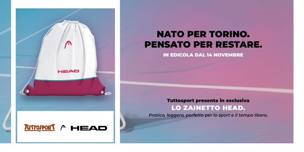 HEAD in edicola con Tuttosport. Nato per Torino. Pensato per restare