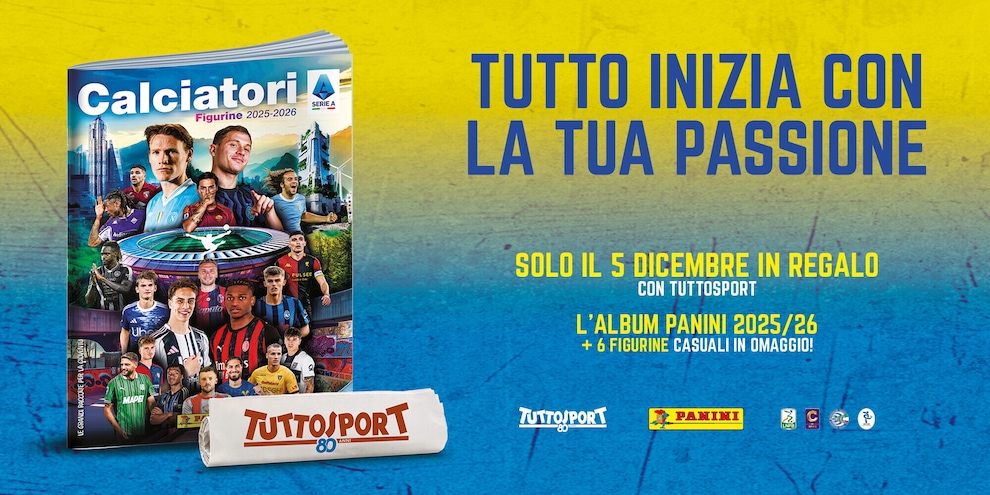 Album Calciatori Panini 25/26, in regalo il 5 dicembre in edicola con Tuttosport