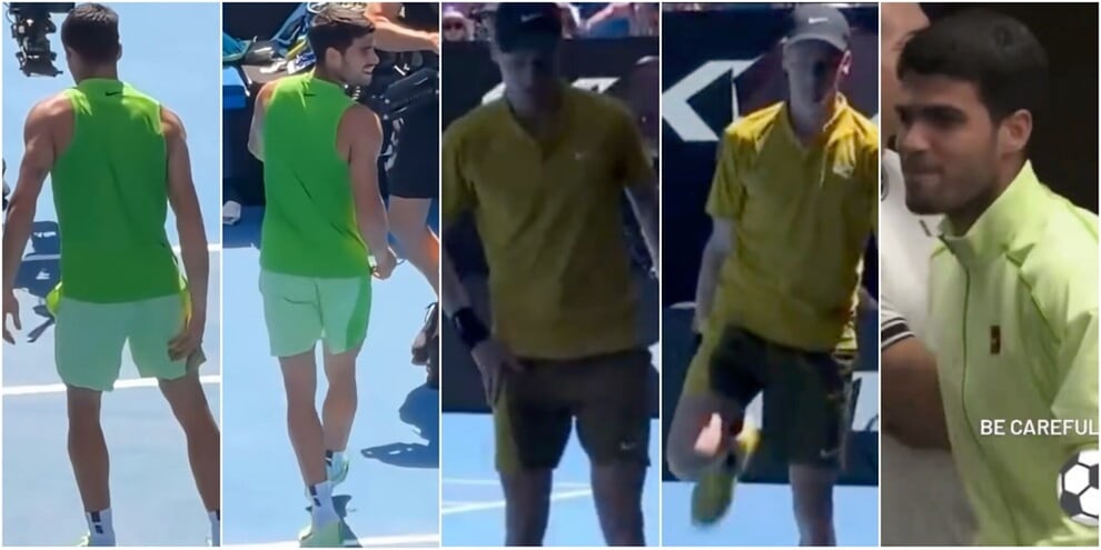 Alcaraz finge i crampi di Sinner, bufera Australian Open: il gesto e le risate prima e dopo il match
