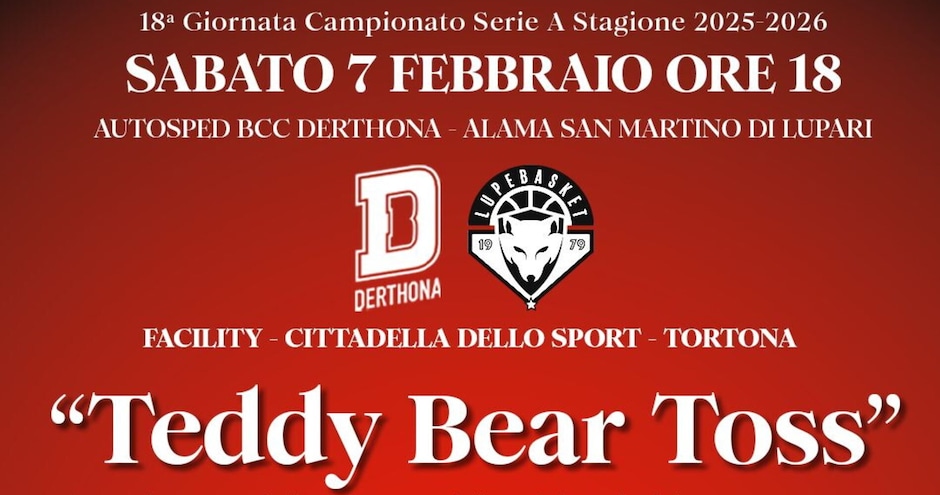BCC Derthona Basket annuncia l’iniziativa Teddy Bear Toss BCC Derthona Basket annuncia l’iniziativa Teddy Bear Toss