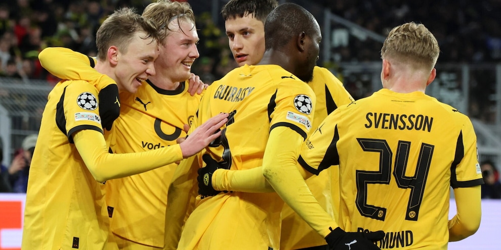 L'Atalanta cade a Dortmund: Guirassy-Beier gol, Palladino ko. Rimonta Psg, il Real batte il Benfica