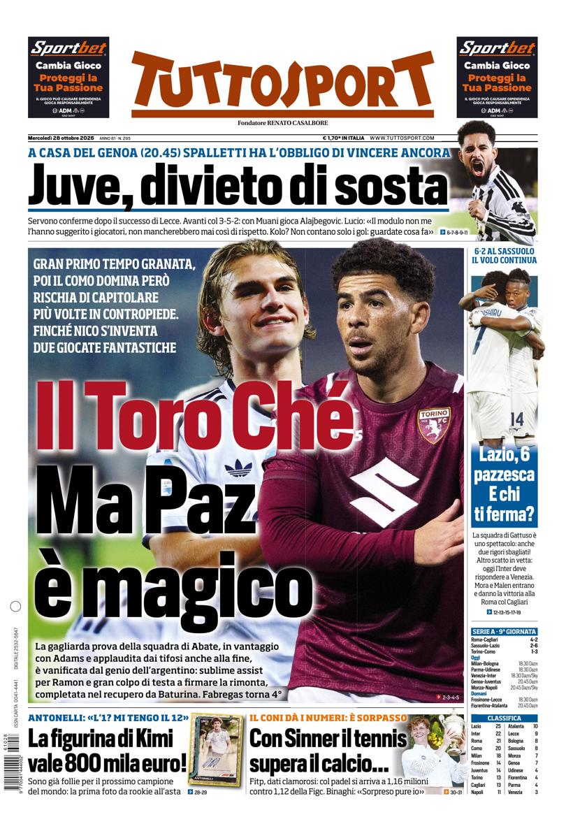 Prima pagina Tuttosport