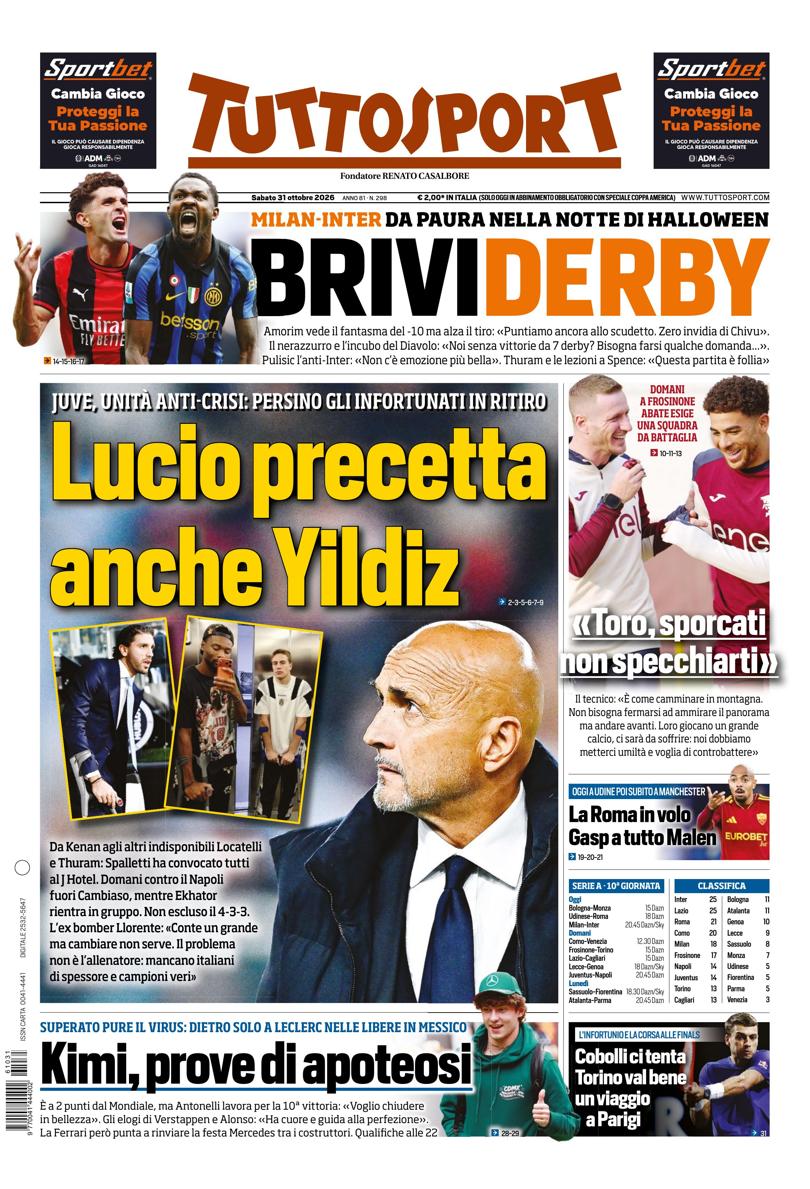 Prima pagina Tuttosport