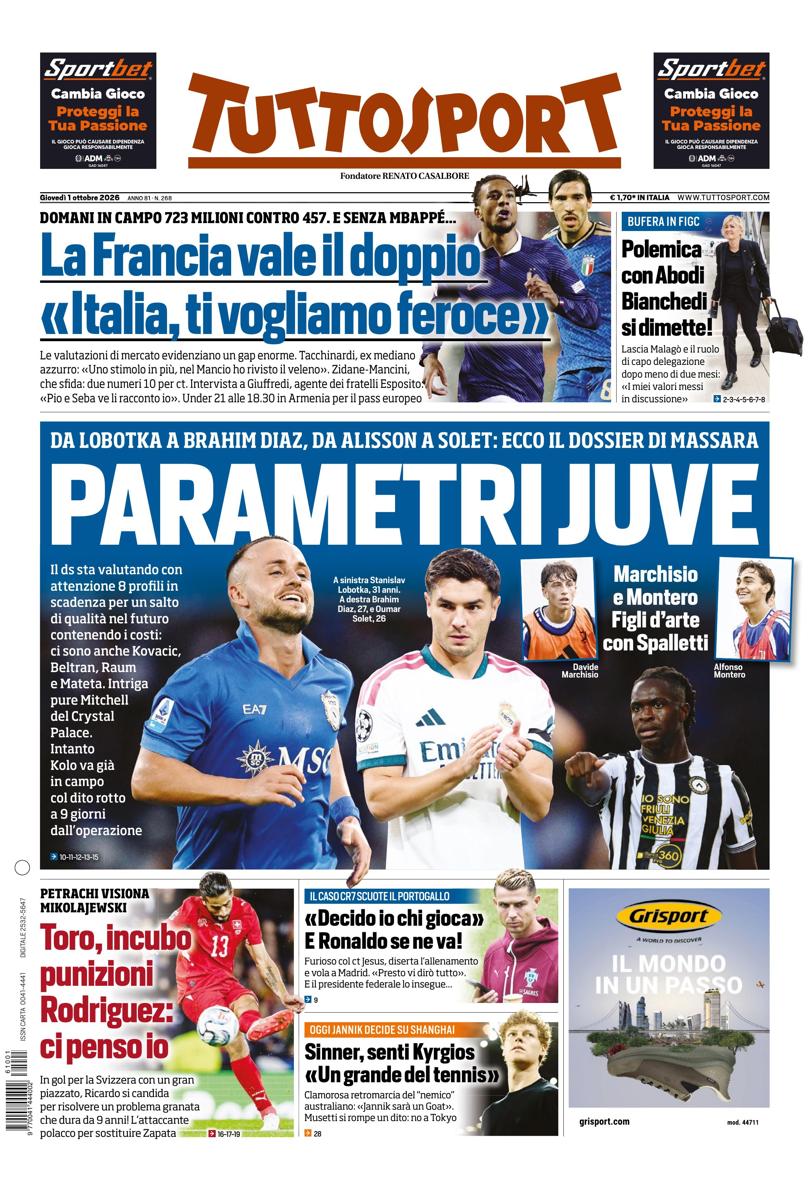 https://cdn.tuttosport.com/next/img/edizioni/ts/prima-pagina-naz-810x1189.jpg La prima pagina di Tuttosport